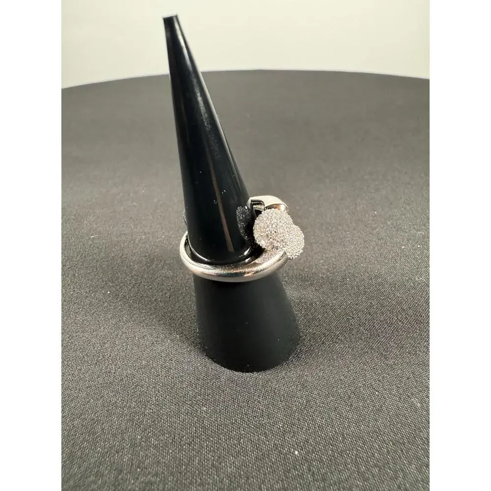 nOir Jewelry Silver Dee Pave Ring Size 8 - Picture 4 of 7